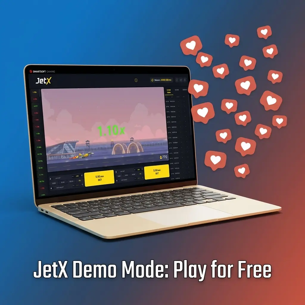 JetX demo mode on 1win with virtual balance, free play, auto cashout feature and multiplier patterns visible