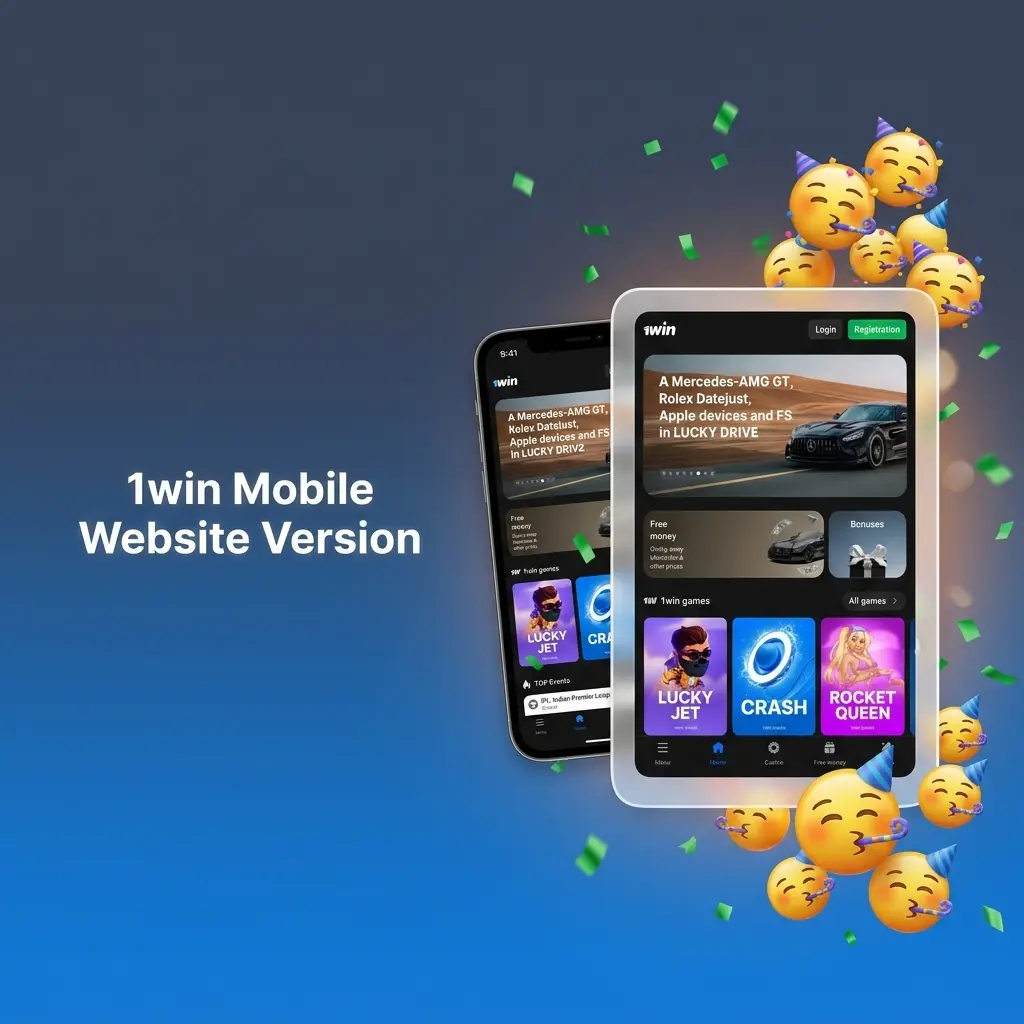 1win mobile website interface optimised for smartphones and tablets showing sports betting and casino options for Indian players