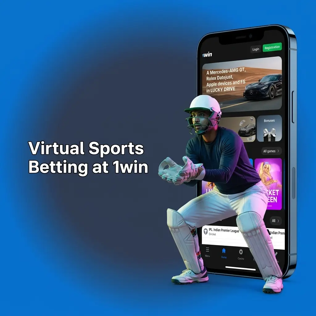 Virtual sports betting at 1win platform showing football cricket horse racing and basketball simulations available 24/7